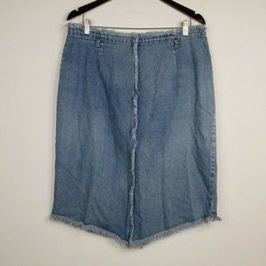 Just Blu Jeans Vintage Women's Fringe Denim Skirt Size 16